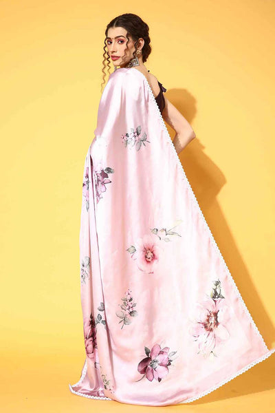 Shop Arya Crepe Pink Printed Designer One Minute Saree at best offer at our  Store - One Minute Saree