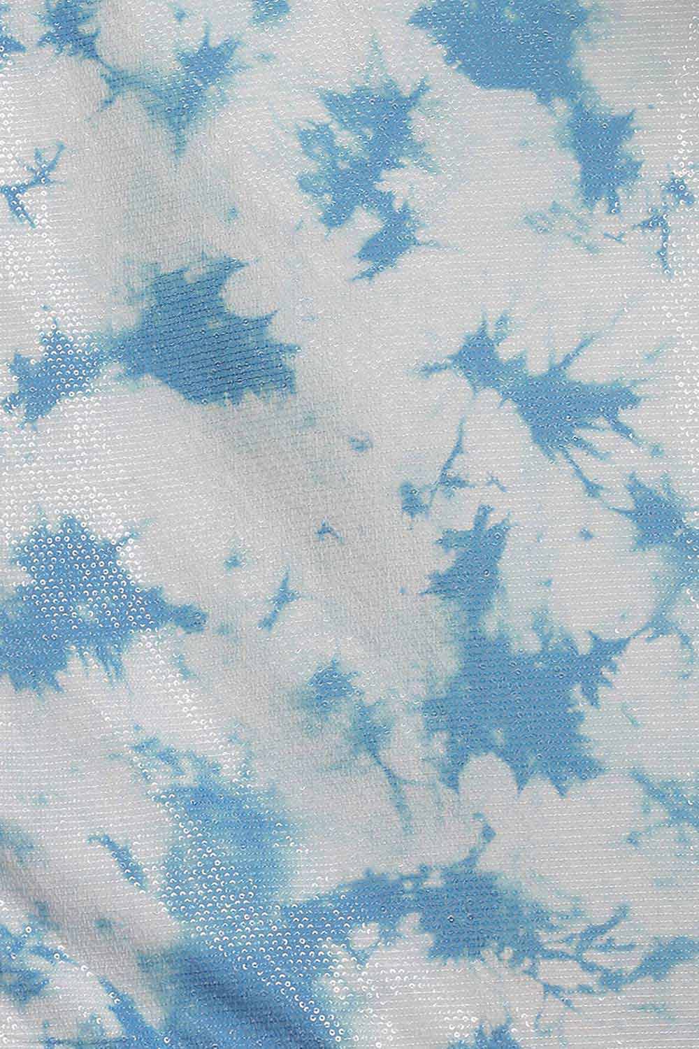 Cheri Blue Poly Silk Tie And Dye Embellished One Minute Saree