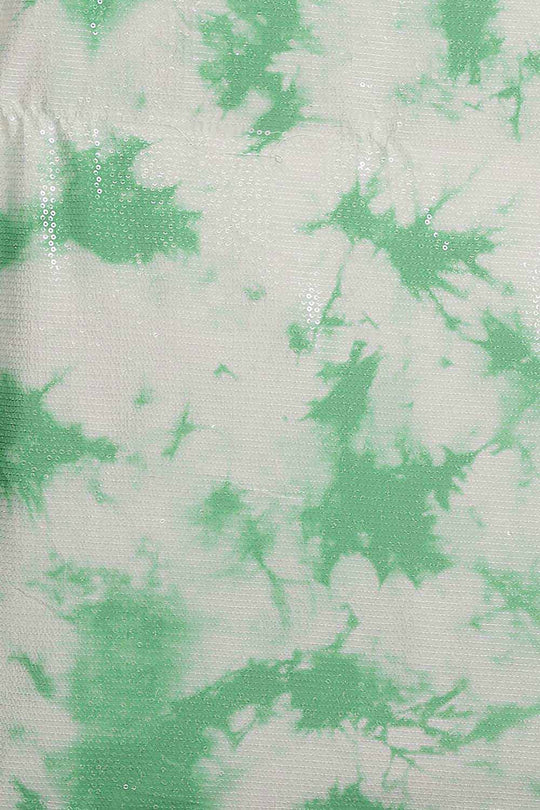 Buy Nari Green Poly Silk Tie And Dye Embellished One Minute Saree Online