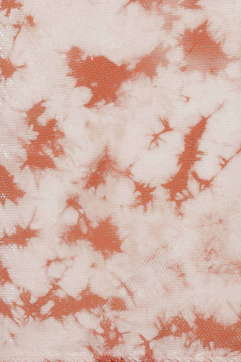 Buy Anjie Rust Poly Silk Tie And Dye Embellished One Minute Saree Online