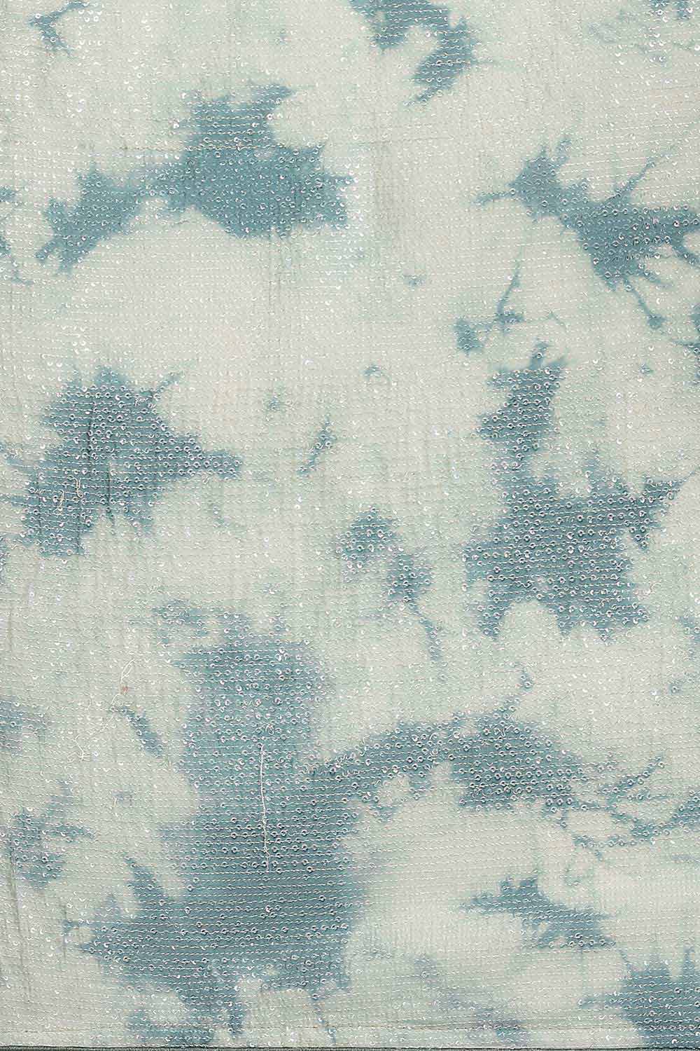 Buy Lata Teal Green Poly Silk Tie And Dye Embellished One Minute Saree Online