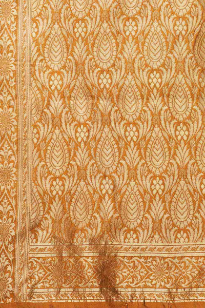 Buy Uma Navy Blue Woven Silk Blend One Minute Saree Online - Back