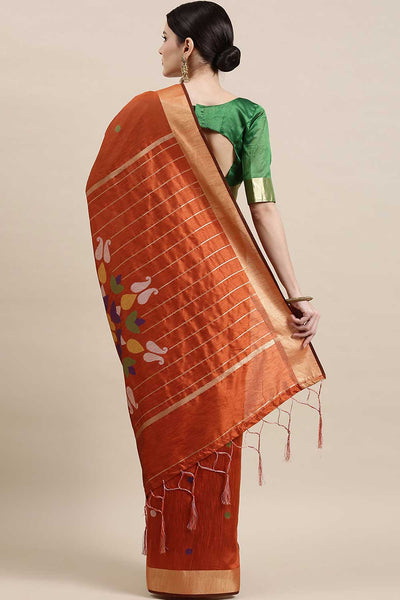 Shop Gigi Orange Polka Dot Cotton Silk One Minute Saree at best offer at our  Store - One Minute Saree