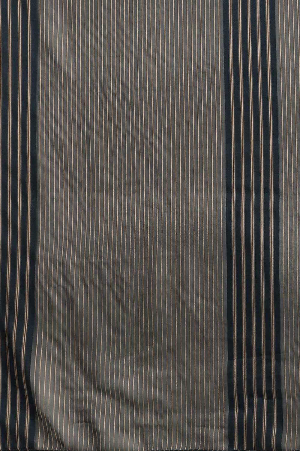 Buy Viv Teal Blue Georgette Striped One Minute Saree Online - Back