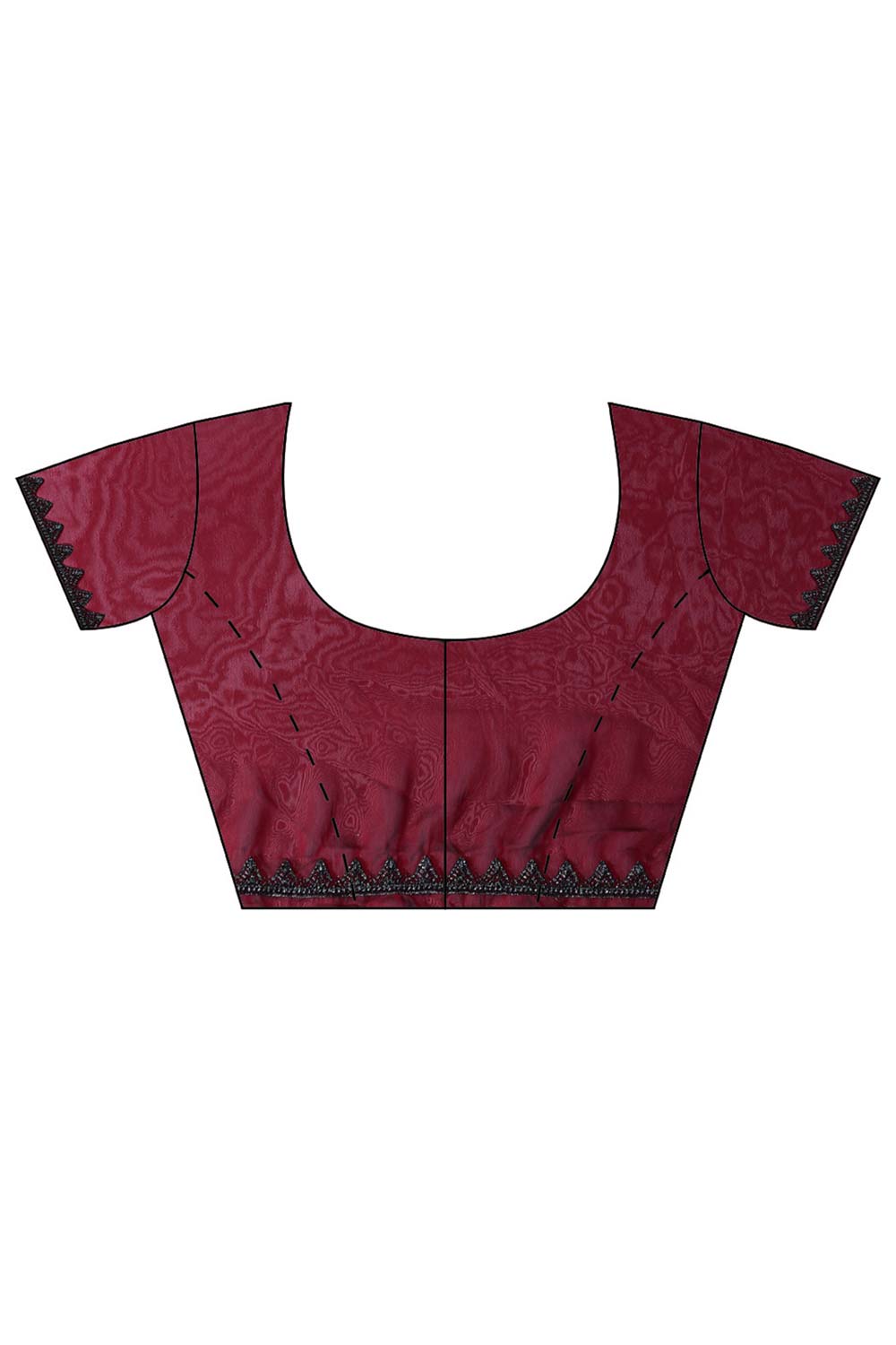 Buy Pia Burgundy Stone Embroidered Art Silk One Minute Saree Online - Side