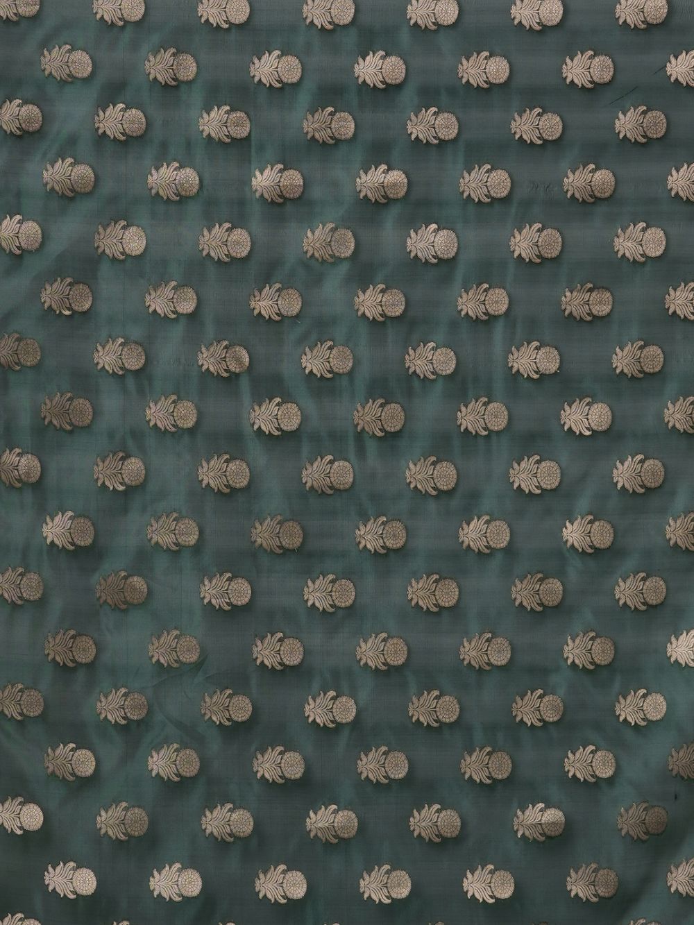 Buy Saylee Dark Green Organza Traditional Zari One Minute Saree Online - Back