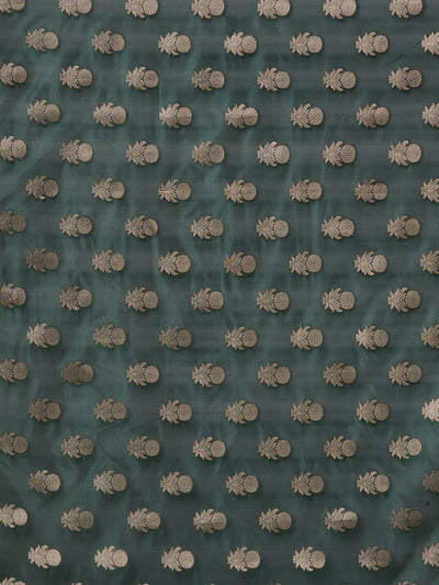 Buy Saylee Dark Green Organza Traditional Zari One Minute Saree Online - Back