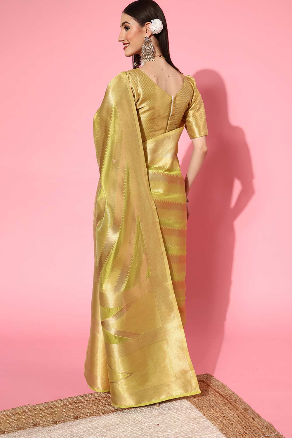 Shop Olivia Organza Leheriya One Minute Saree at best offer at our  Store - One Minute Saree