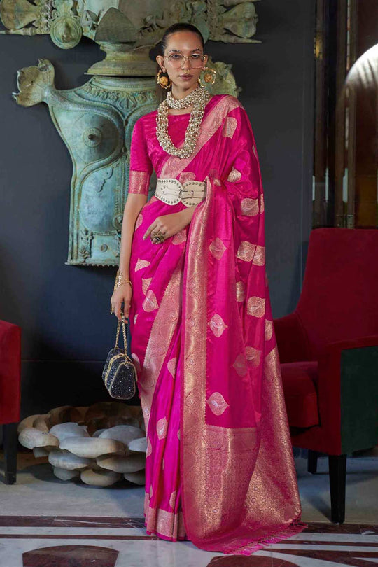 Buy Jetha Pink Art Silk Paisley One Minute Saree Online - One Minute Saree