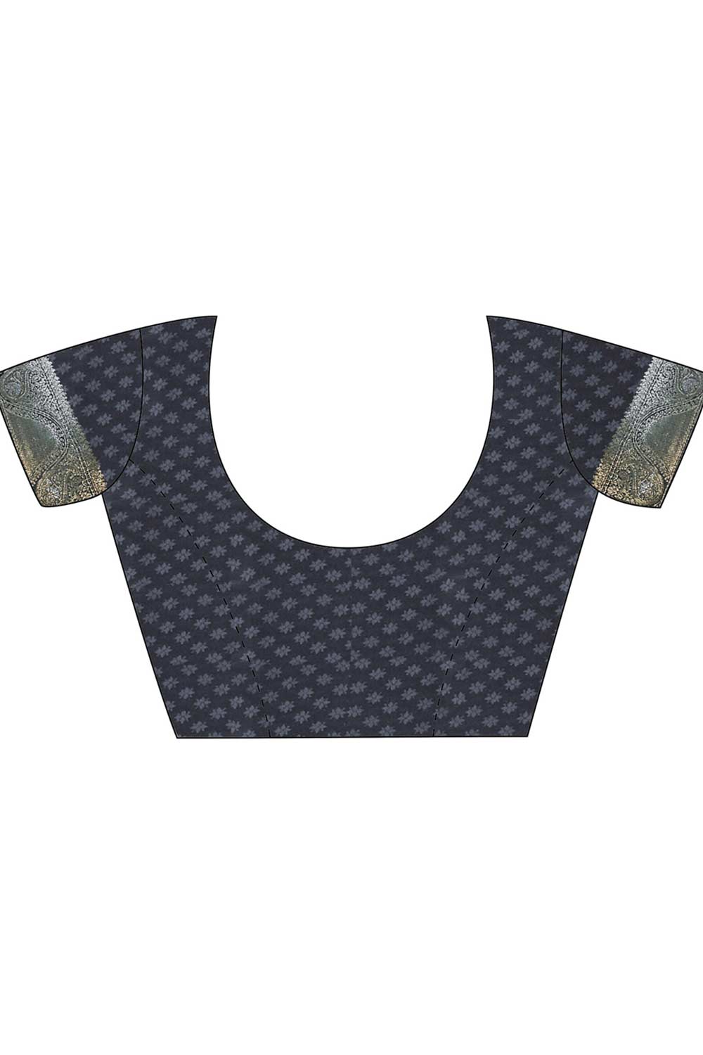 Buy Durga Black Art Silk Paisley One Minute Saree Online - Front