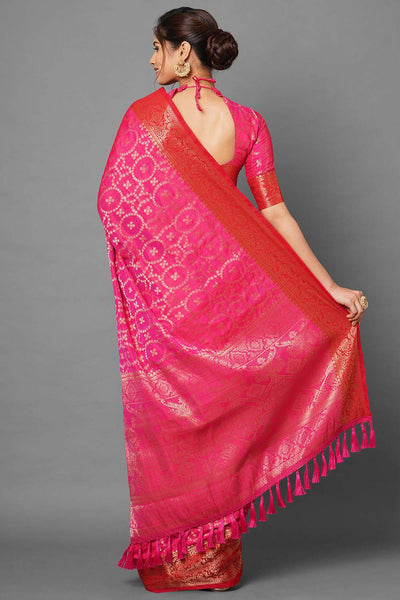 Shop Ruchi Pink Woven Silk Blend One Minute Saree at best offer at our  Store - One Minute Saree