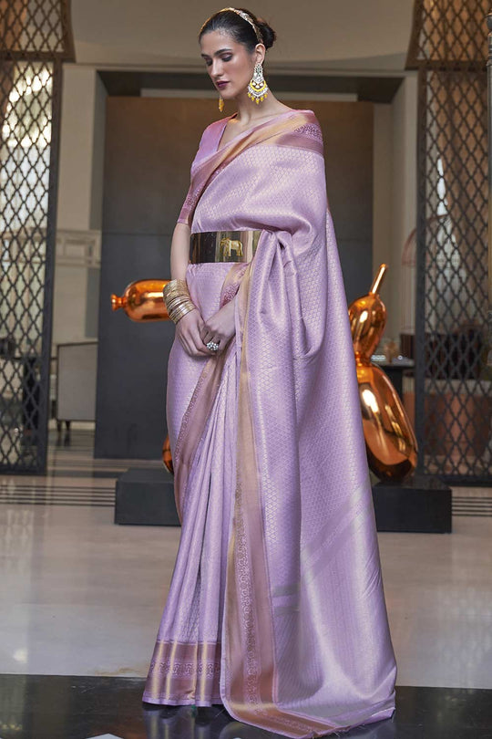 Shop Lucia Lavender Art Silk One Minute Saree at best offer at our  Store - One Minute Saree