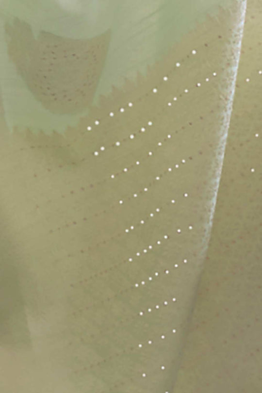 Buy Nuri Green Silk Blend Bagh Chikankari Muga One Minute Saree Online - Back