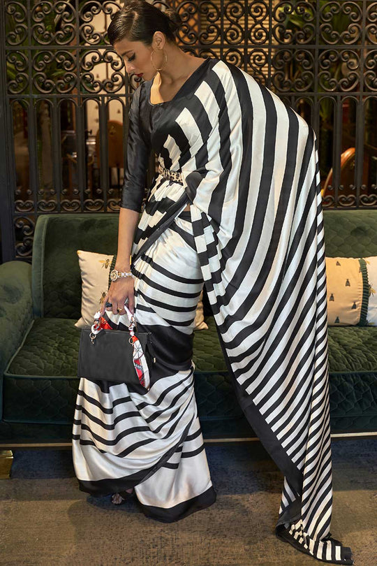 Buy Crepe Multi-Color Printed One Minute Saree Online