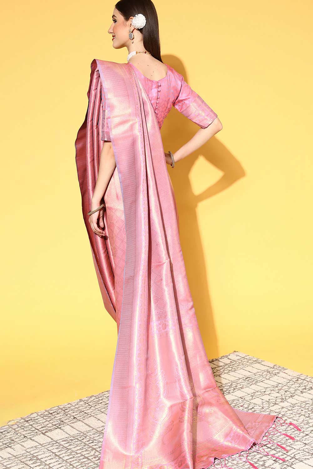 Shop Safia Mauve Art Silk Kanjivaram Sari at best offer at our  Store - One Minute Saree