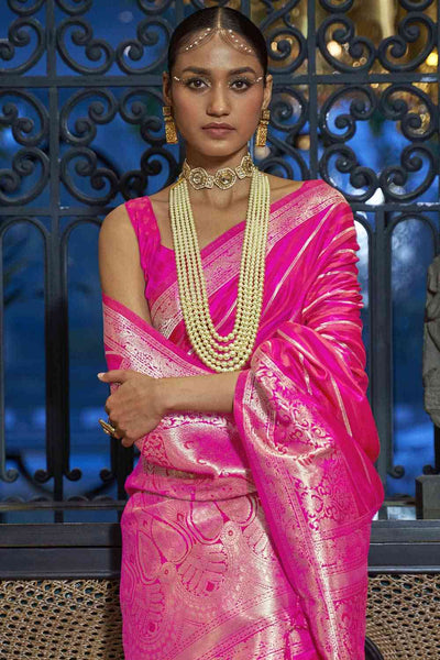 Shop Zaira Pink Art Silk Leheriya One Minute Saree at best offer at our  Store - One Minute Saree