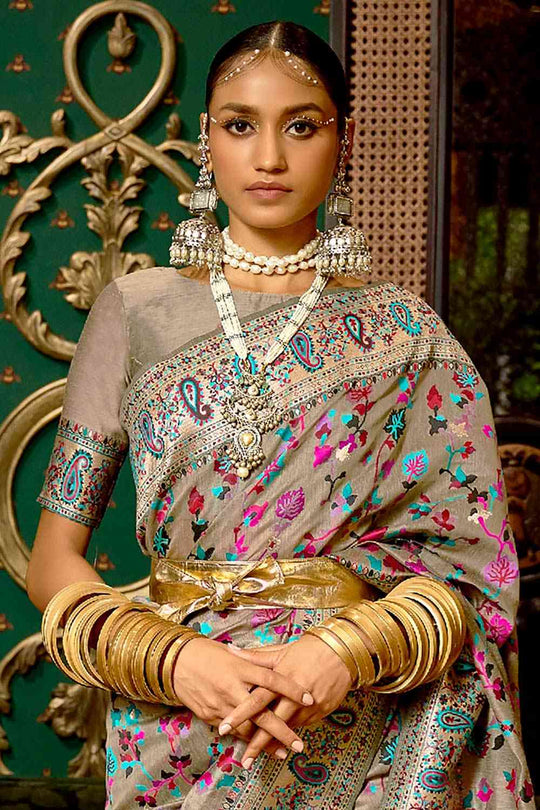 Shop Maitrya Multi-Color Art Silk Floral One Minute Saree at best offer at our  Store - One Minute Saree