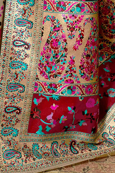 Buy Maitrya Multi-Color Art Silk Floral One Minute Saree Online