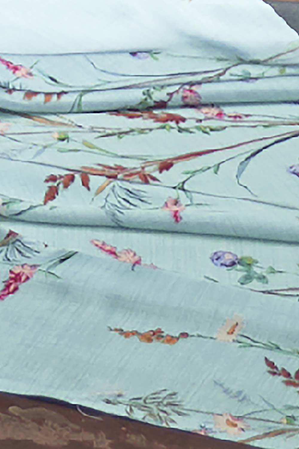 Buy Radha Turquoise Satin Silk Floral Print One Minute Saree Online - Back