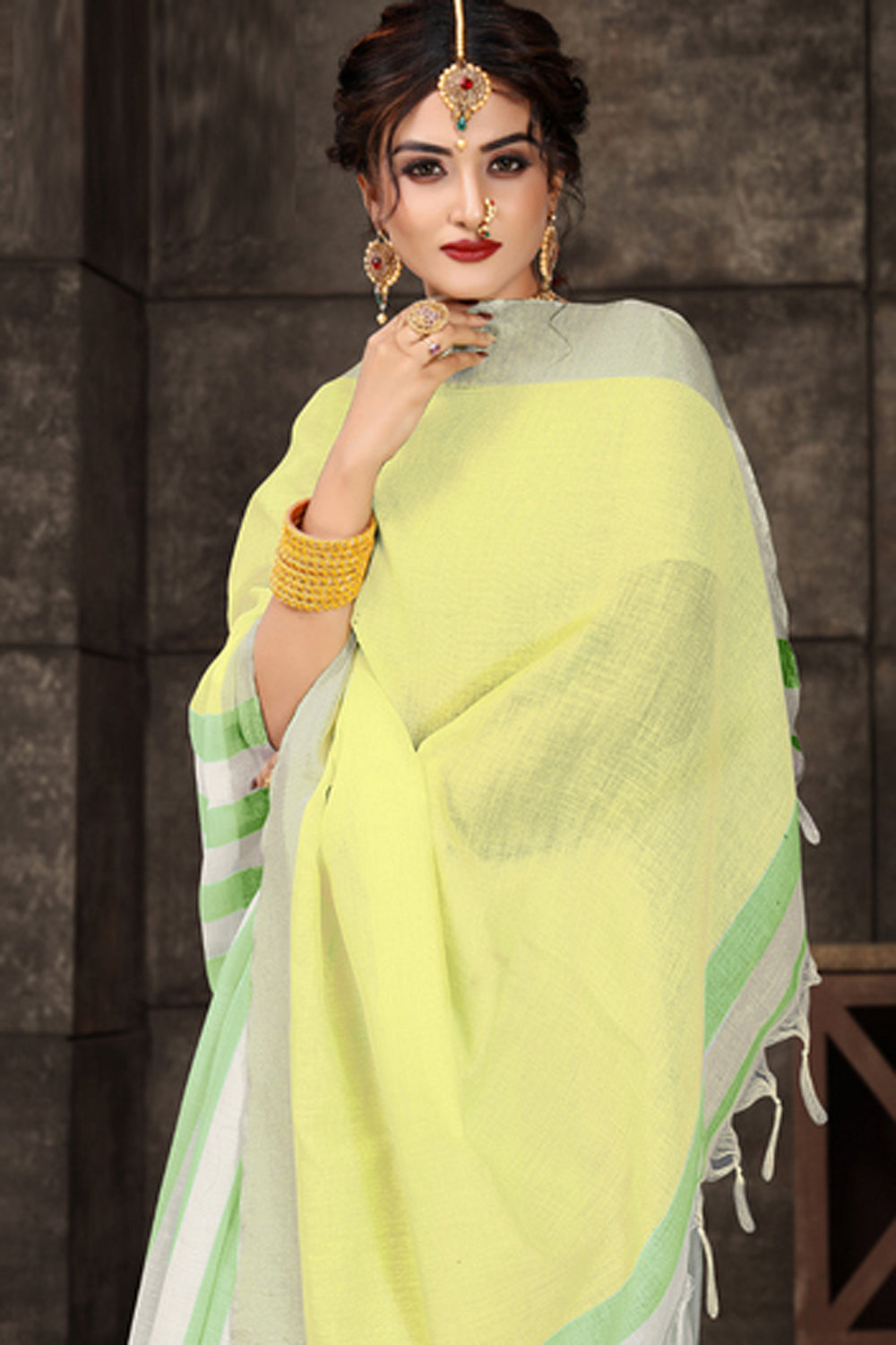 Shop Myra Light Green Cotton Art Silk Printed One Minute Saree at best offer at our  Store - One Minute Saree