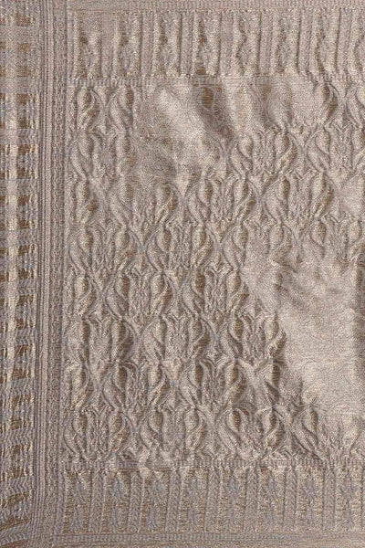 Buy Gina Grey Bagh Blended Linen One Minute Saree Online - Front