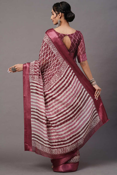 Shop Riley Cotton Blend Magenta Printed One Minute Saree at best offer at our  Store - One Minute Saree
