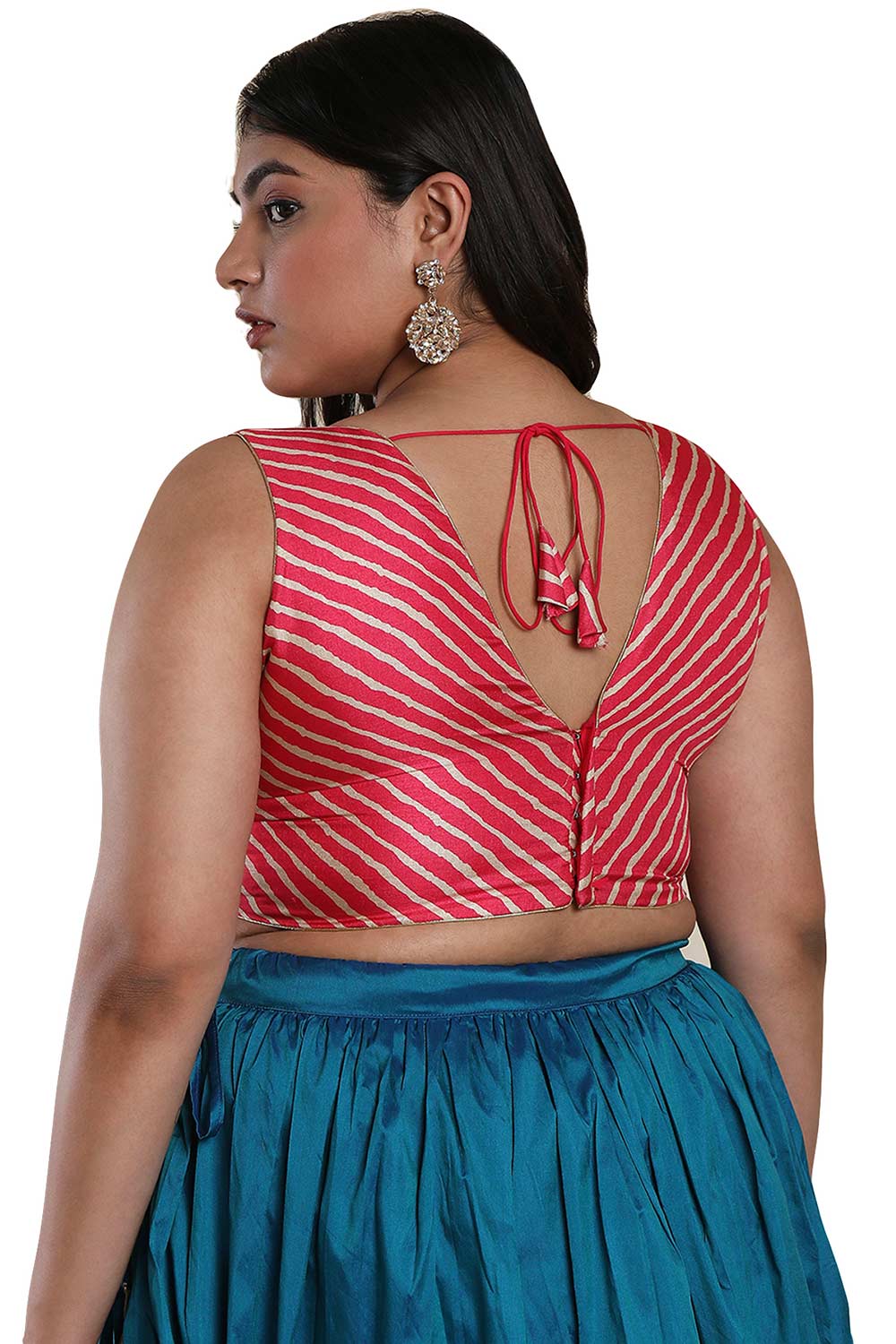 Buy Pink Silk Blend Readymade Saree Blouse Online - One Minute Sareee