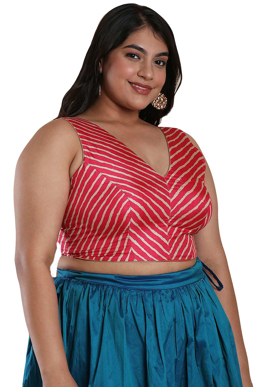 Buy Pink Silk Blend Readymade Saree Blouse Online - One Minute Sareee