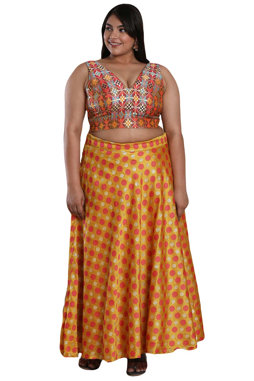 Buy Multicolor Brocade Readymade Saree Blouse Online - One Minute Sareee
