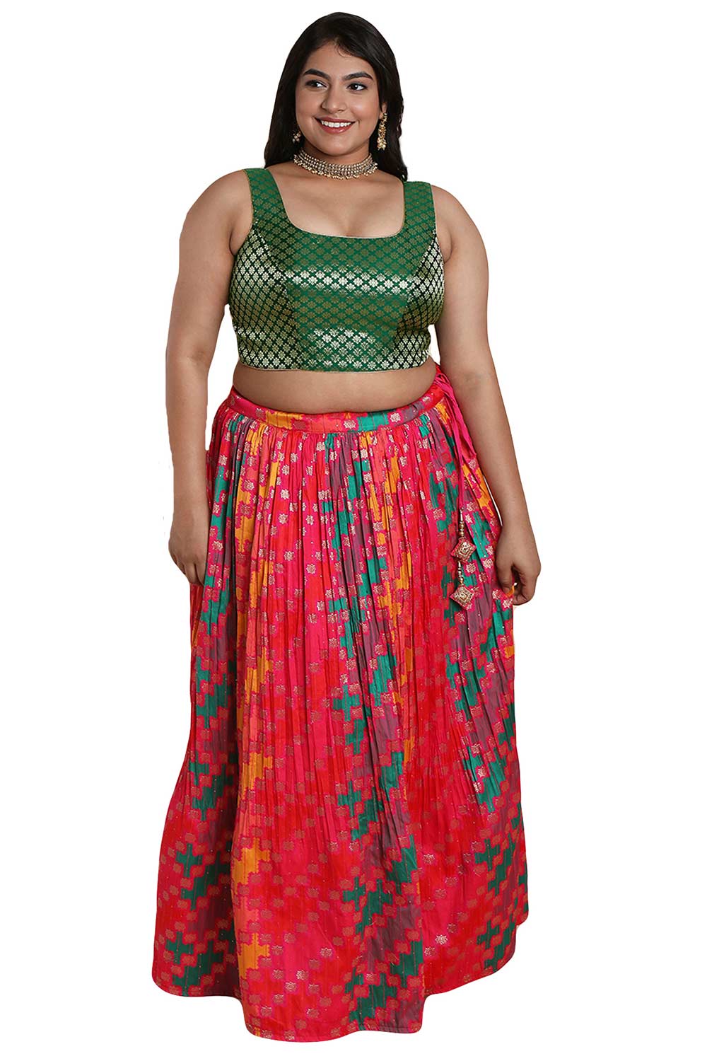 Buy Green Brocade Readymade Saree Blouse Online - One Minute Sareee