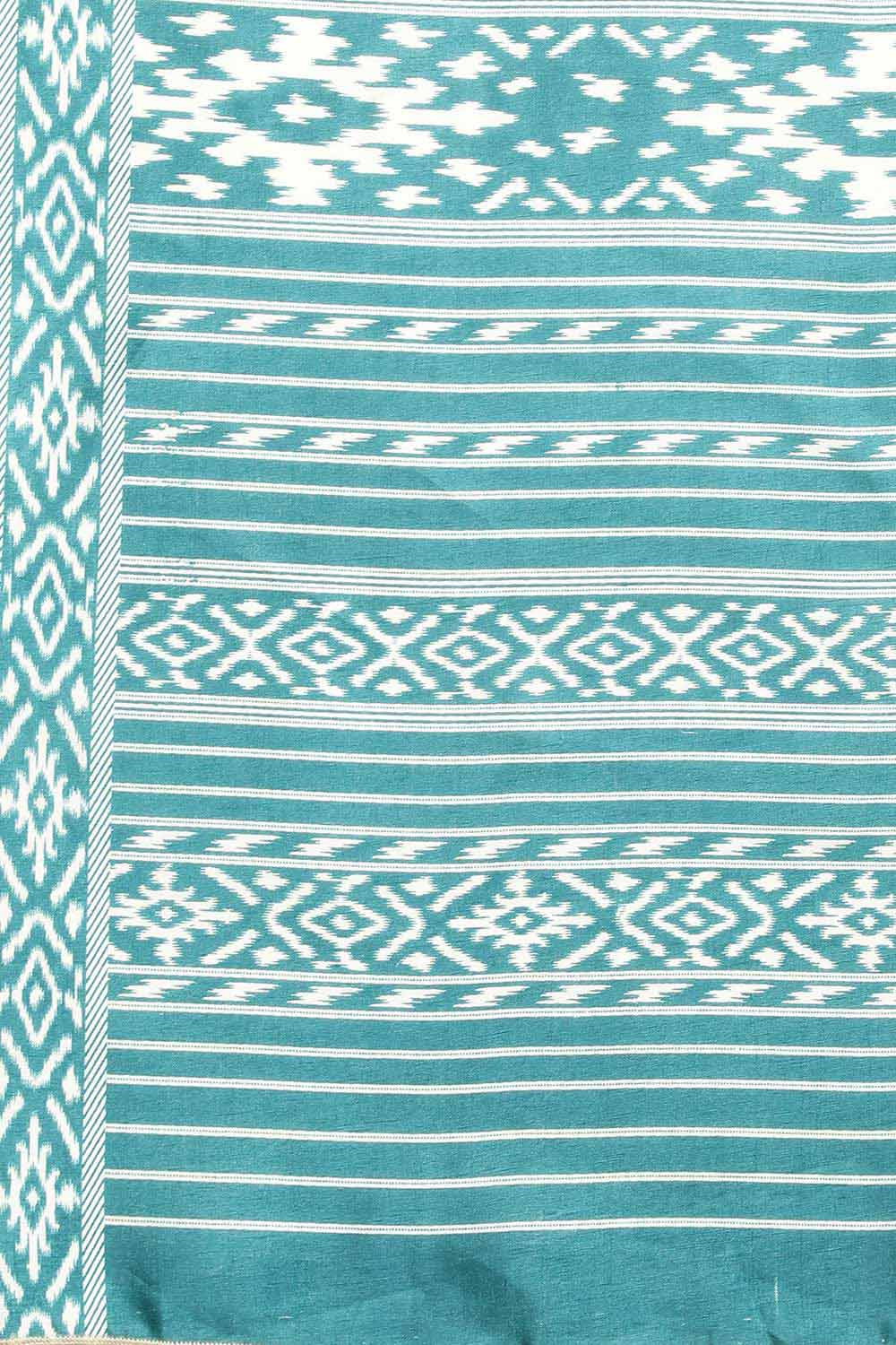 Buy Genna Multi-Color Silk Blend Ikat Printed One Minute Saree Online - Front