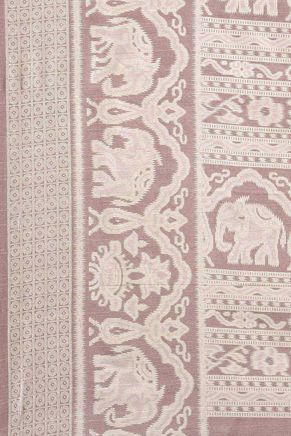 Buy Bibi Bhagalpuri Silk Mauve Printed One Minute Saree Online - Back
