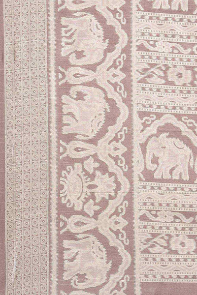 Buy Bibi Bhagalpuri Silk Mauve Printed One Minute Saree Online - Back