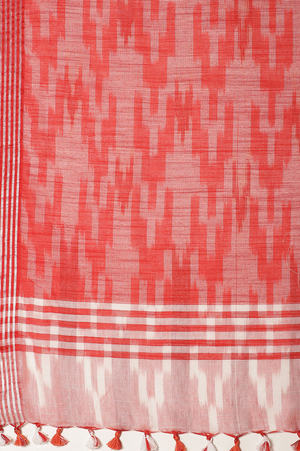Buy Jules White Woven Linen One Minute Saree Online - Back
