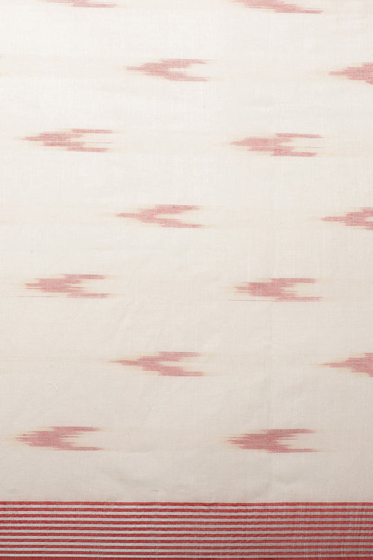 Buy Jules White Woven Linen One Minute Saree Online - Front