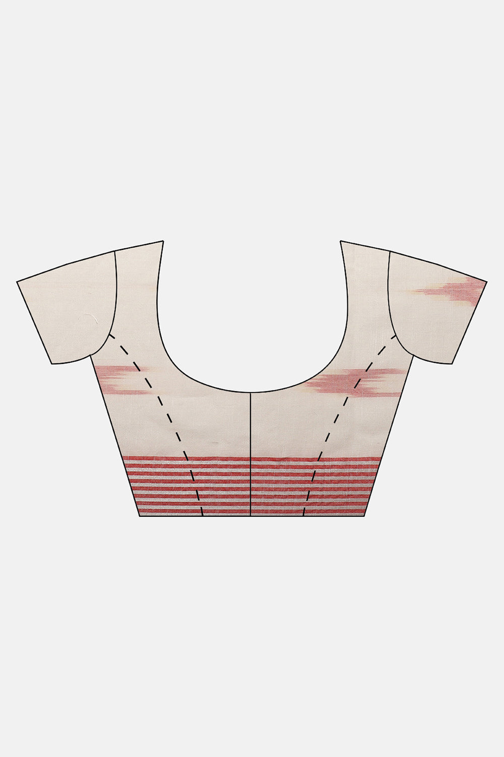 Buy Jules White Woven Linen One Minute Saree Online - Side