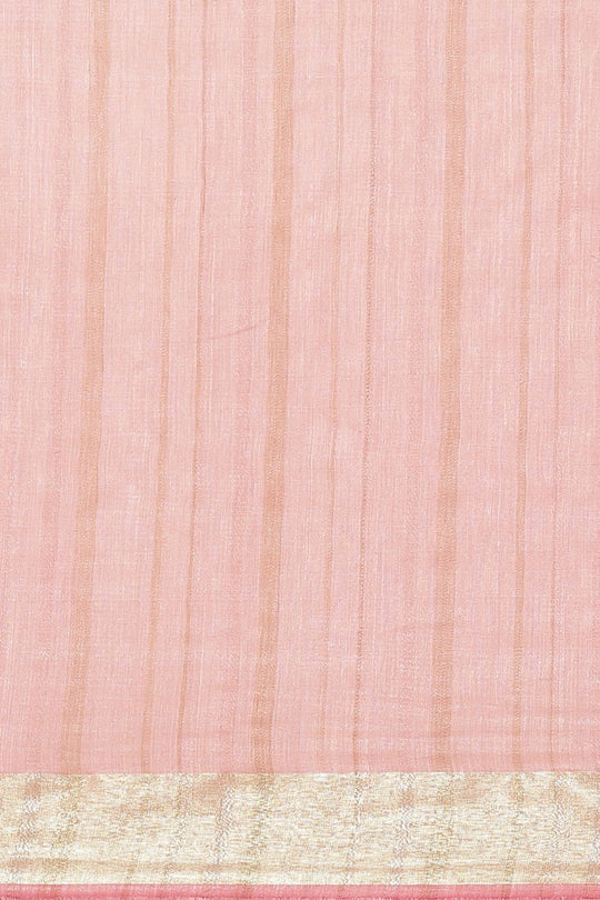 Buy Zahara Pink Woven Silk One Minute Saree Online - Front