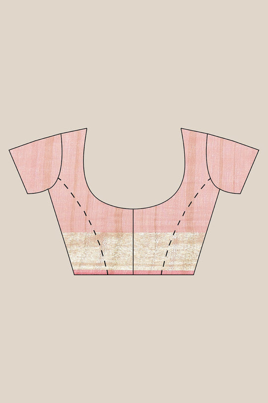 Buy Zahara Pink Woven Silk One Minute Saree Online - Side