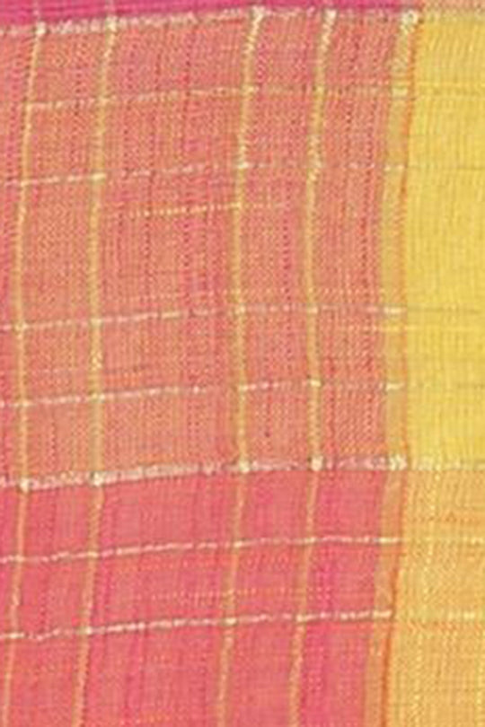 Buy Sonam Multi-Color Woven Linen One Minute Saree Online - Front