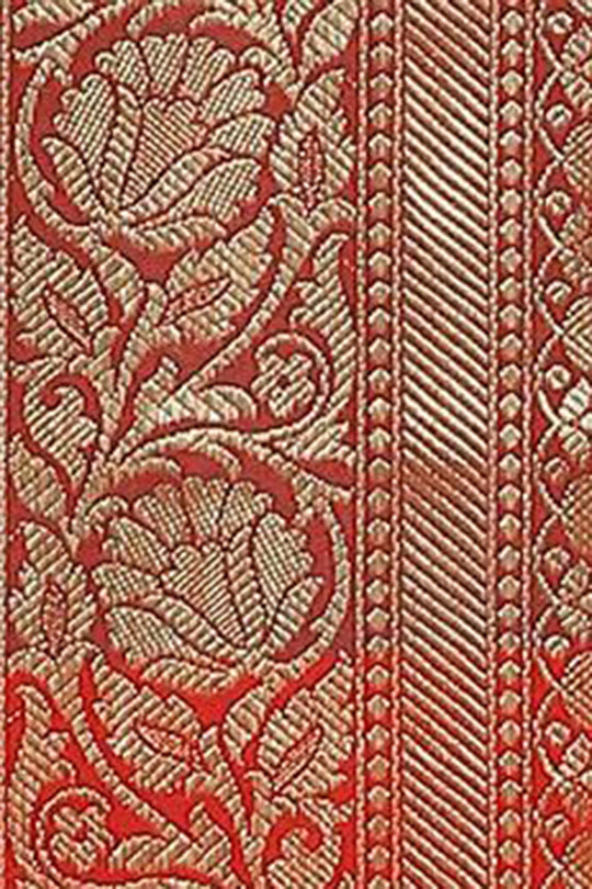 Buy Anouk Teal Blue & Red Woven Art Silk One Minute Saree Online - Back