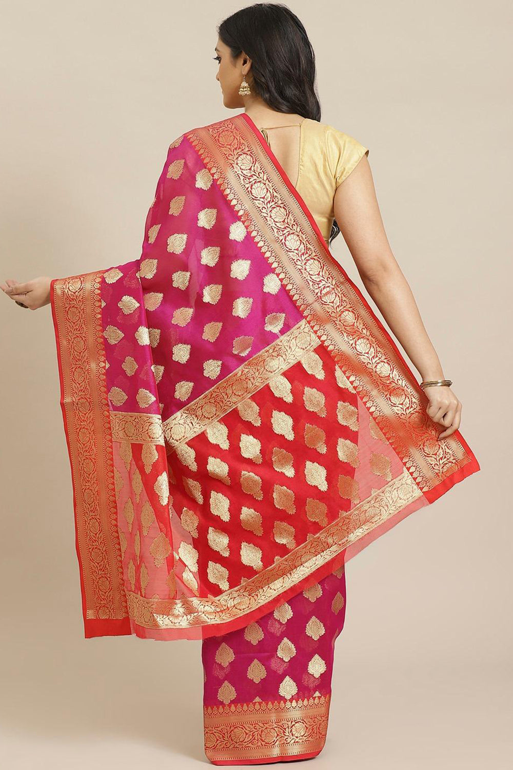 Shop Payal Pink Woven Art Silk One Minute Saree at best offer at our  Store - One Minute Saree