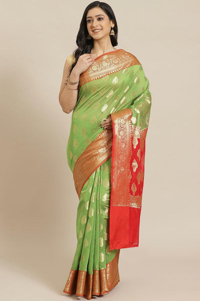 Buy Diya Multi-Color Woven Art Silk One Minute Saree Online - One Minute Saree