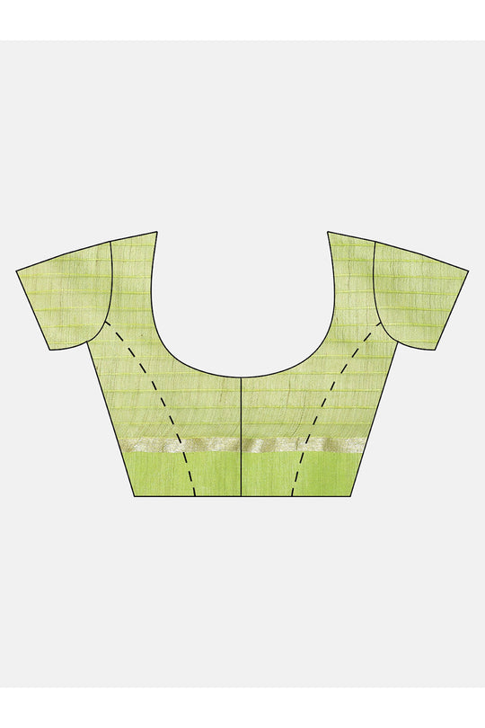 Buy Uma Green Woven Silk One Minute Saree Online - Side