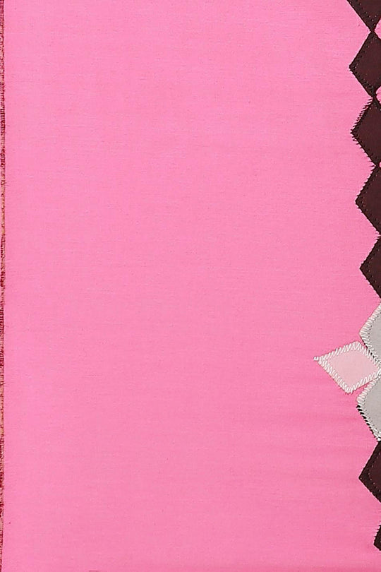 Buy Tia Pink Woven Cotton Blend One Minute Saree Online