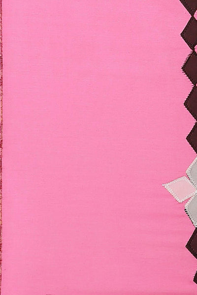 Buy Tia Pink Woven Cotton Blend One Minute Saree Online
