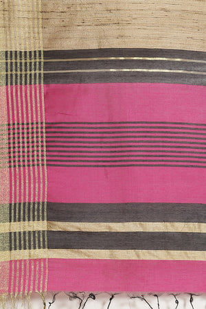 Buy Ana Multi-Color Woven Cotton Silk One Minute Saree Online - Back