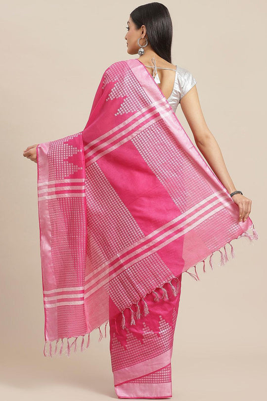 Shop Isha Pink Woven Silk One Minute Saree at best offer at our  Store - One Minute Saree