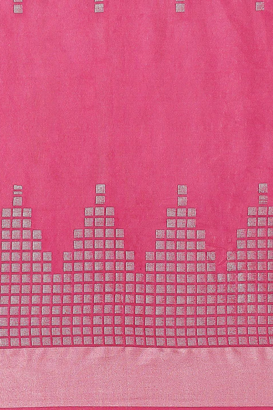 Buy Isha Pink Woven Silk One Minute Saree Online