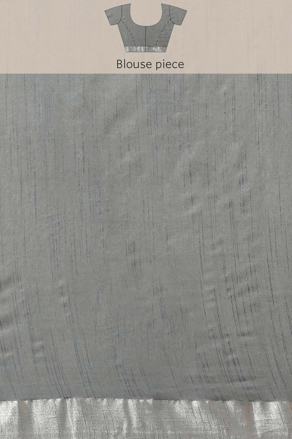 Buy Melanie Grey Zari Woven Silk Blend One Minute Saree Online - Side