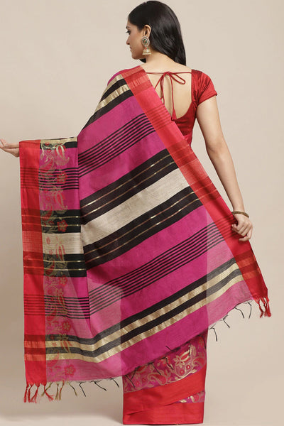 Shop Anu Multi-Color Woven Cotton Silk One Minute Saree at best offer at our  Store - One Minute Saree